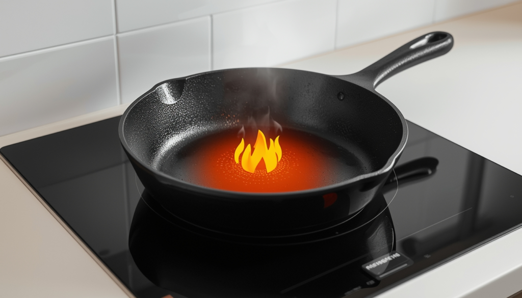 Heat distribution and temperature control when using cast iron on an induction stove