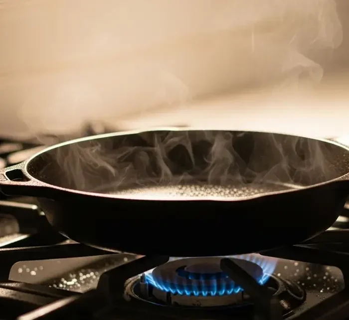 Proper technique for drying cast iron cookware on stovetop to prevent rust formation