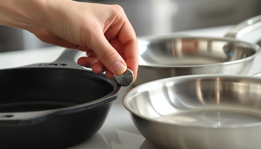 Testing cookware compatibility for induction cooktop using a magnet