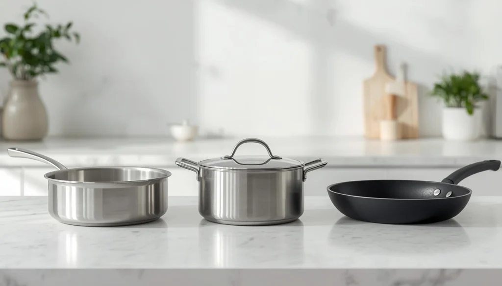 Best titanium cookware brands comparison showing pure titanium, clad, and nonstick pans