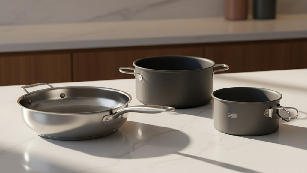 Top titanium cookware brands including premium clad stainless steel and outdoor titanium pots