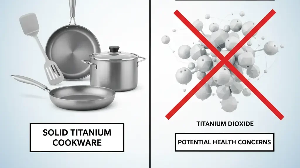 Difference between titanium metal cookware and titanium dioxide particles