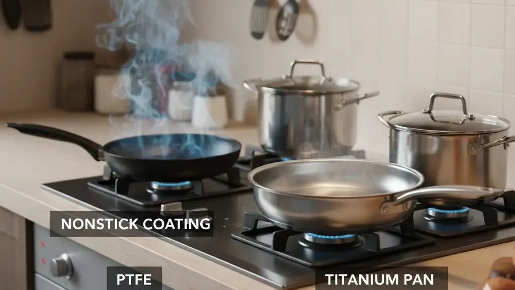 Titanium cookware does not release toxic fumes when heated