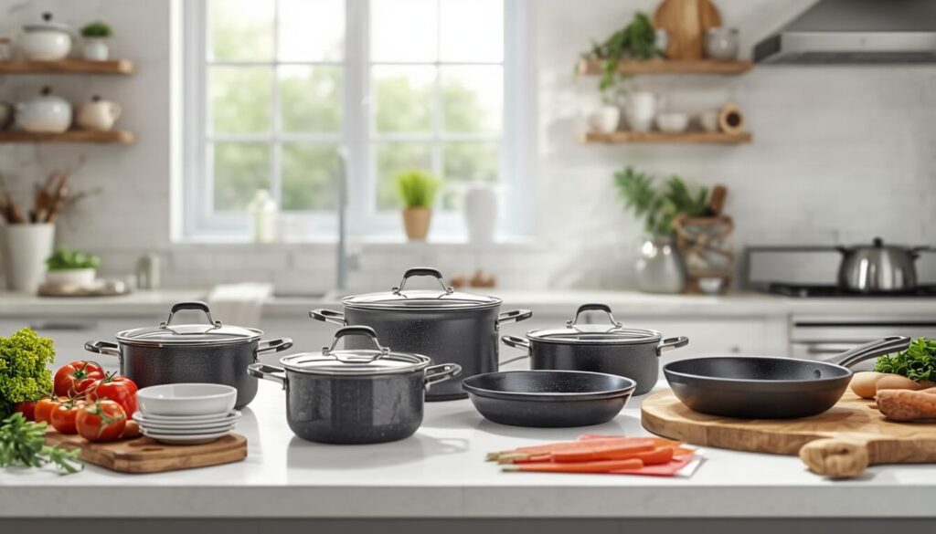 Safe cookware options including ceramic cast iron and carbon steel pans