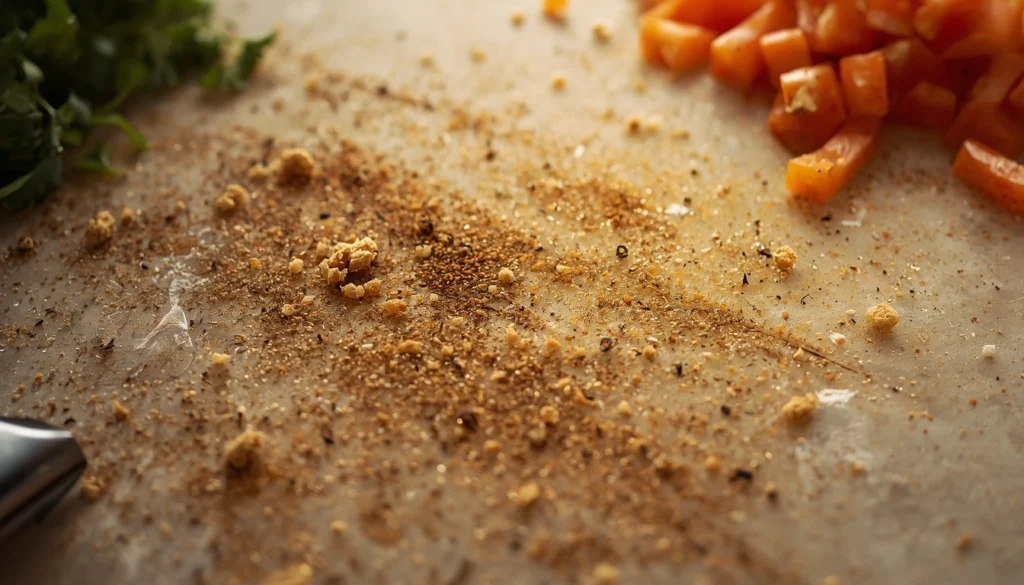 Plastic cutting board with knife grooves illustrating microplastic and bacteria concerns