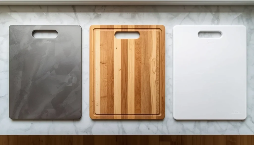 Titanium vs wood vs plastic cutting board comparison