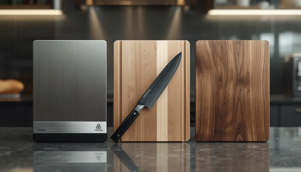 Titanium vs stainless steel vs wood cutting boards comparison