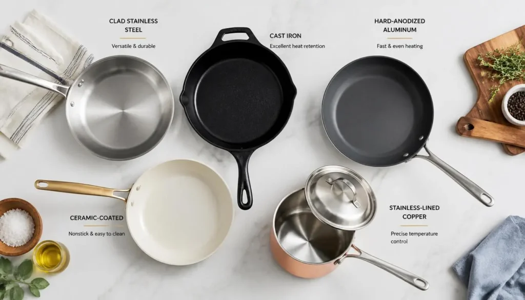 Best cookware alternatives to aluminum and copper including stainless steel and cast iron