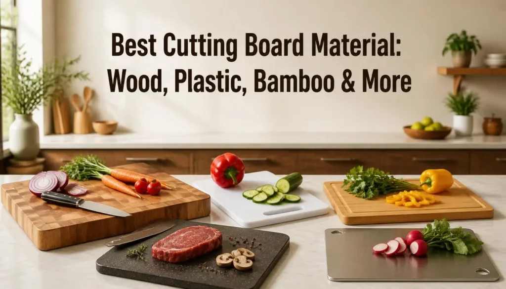 Best cutting board materials including maple wood, plastic, bamboo, composite, and titanium